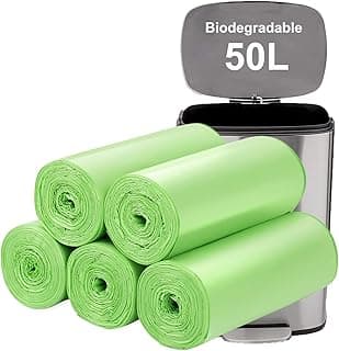 Biodegradable Trash bags 50PCS, Aievrgad 13Gallon/50L large Garbage bags/For kitchen Bin. Bin Liner/Trash/rubbish Bags, 