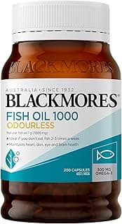 Blackmores Fish Oil 1000 Odourless | Maintains Heart, Skin, Eye & Brain Health | 200 Capsules