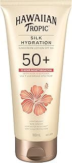 Hawaiian Tropic Silk Hydration Sunscreen Lotion SPF50+ 180ml, 12-Moisture, Non-greasy, 4-Hour Water Resistant