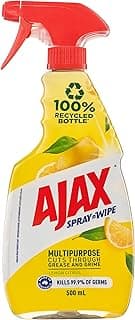 Ajax Spray n' Wipe Multi-Purpose Cleaner Trigger, Antibacterial Disinfectant, 500mL, Lemon Citrus Surface Spray, Househo
