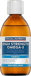Ethical Nutrients High Strength Omega-3 Liquid - Fish Oil For Heart & Eye Health, Supports Cognitive Function - Fruit Pu