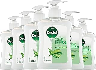 Dettol Liquid Hand Wash Aloe Vera Pump Anti-Bacterial, 250ml x 6 Pack