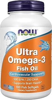 NOW Foods Ultra Omega-3, 500 Epa/250 Dha, Fish Gelatin, 180 Softgels
