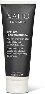 Natio Australia Natio Australia for Men SPF 50+ Face Moisturiser 100g - 2-in-1 Face Moisturiser & Sunscreen for Men - Br