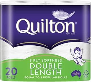 Quilton 3-Ply Double Length Toilet Tissue 20 pack