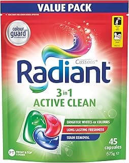 Radiant Active Clean 3 in 1 Laundry Detergent, 675 g (45 Capsules)