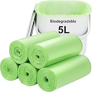 Biodegradable Trash bags 120PCS, Aievrgad 1.2Gallon/5L small Garbage bags/For Countertop Bin. Bin Liner/Trash/rubbish Ba