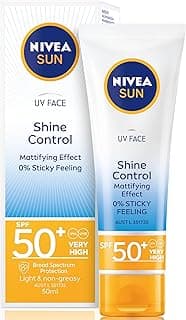 NIVEA SUN UV Face Shine Control Face Sunscreen SPF 50+ 50ml | Matte Face Sunscreen | UVA/UVB Protection | Fast Absorbing