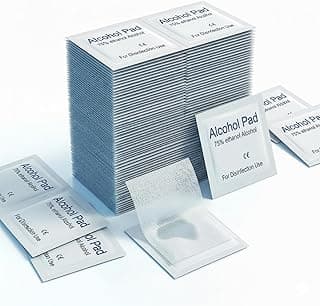 200 Pcs 75% Alcohol Cleaning Wipes, Individually Wrapped 6x6cm Sanitizing Swabs for Home, Office and Travel Use - Large 