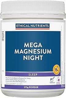 Ethical Nutrients Mega Magnesium Night Powder - Maintains Healthy Sleeping Patterns, Easily Absorbed, Passionflower - Ma