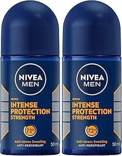 NIVEA MEN Intense Protection Strength Anti-Perspirant Roll-On Deodorant 50ml | 72-Hour Sweat Protection | Fresh Scent | 
