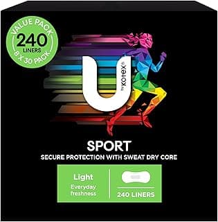 U by Kotex Sport Liners 240 Count (8 x 30 Pack) - Packaging May Vary