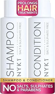 NYK1 Sulphate Free Shampoo And Conditioner Set (500ml x2) Sulphate Free Hair Shampoo And Conditioner Sets for Extensions