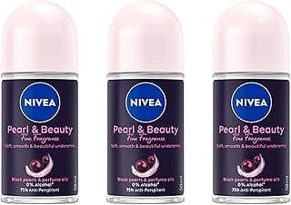 NIVEA Pearl & Beauty Fine Fragrance Roll On Deodorant 50ml | 72-Hour Anti-Perspirant Deodorant for Women | Black Pearl E