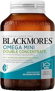 Blackmores Omega Mini Double Concentrate | Support the Health of Your Heart, Eyes, & Brain | 200 Capsules