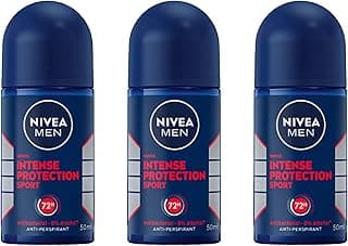 NIVEA MEN Intense Protection Sport Anti-Perspirant Roll-On Deodorant 50ml | Antibacterial Formula Fights Odour | 72-Hour