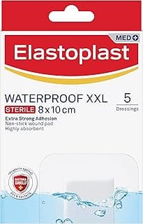 Elastoplast Waterproof XXL Wound Dressings 8 x 10 cm (5 Pack) | Extra Large Transparent Bandages | Perfect for Water Act