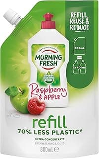 Morning Ultra Concentrate Raspberry and Apple Fresh Dishwashing Liquid Refill 800 ml