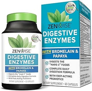 Zenwise Health Digestive Enzymes Plus Prebiotics & Probiotics - Natural Support Better Digestion & Lactose Absorption - 