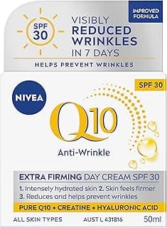 NIVEA Q10 Anti-Wrinkle Firming Day Cream SPF 30 50ml | With Q10 & Creatine | Anti-Ageing Moisturiser | With UVA/UVB Prot