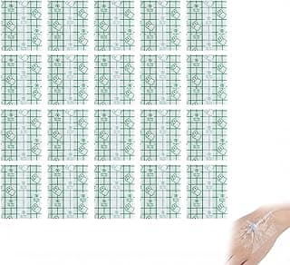 20Pcs Adhesive Island Dressing Pads - 10x10cm Waterproof Transparent Film Bandages for Wound Care - Absorbent, Hypoaller