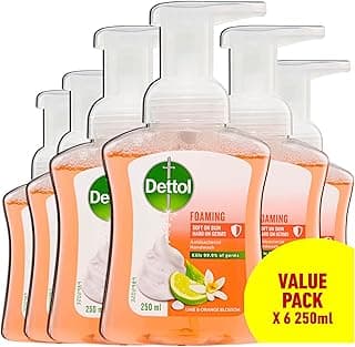 Dettol Antibacterial Foam Hand Wash Lime and Orange Blossom Pump, 250ml x 6 Pack