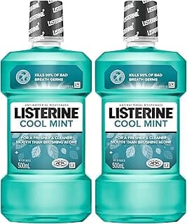 Listerine Cool Mint Mouthwash 500mL (Pack of 2)