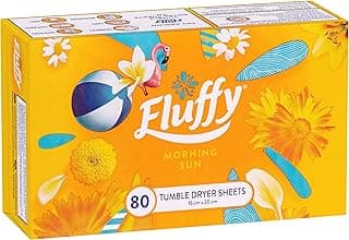 Fluffy Laundry Dryer Sheets, 80pk, Morning Sun, Long Lasting Fragrance