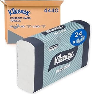 KLEENEX® Compact Hand Towels (4440), White Folded Paper Towels, 24 Packs/Case, 90 Hand Towels/Pack (2,160 Towels)
