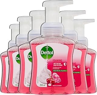 Dettol Antibacterial Foam Hand Wash Rose & Cherry Pump, 250ml x 6 Pack