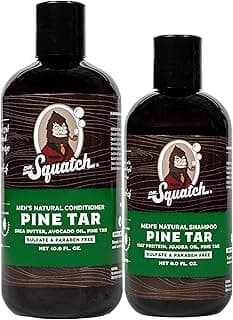 Dr. Squatch Natural Men's Shampoo and Conditioner Set - Healthy, Full Looking Hair - Pine Tar Natural Shampoo and Condit