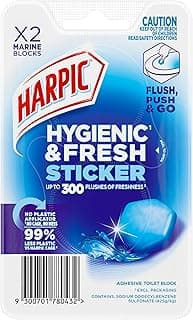 Harpic Hygienic & Fresh Sticker Marine Toilet Block (Pack of 2)