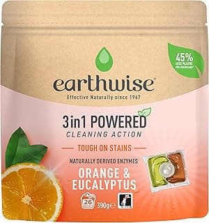 Earthwise Orange & Eucalyptus Laundry Washing Detergent Capsules, 26 Pack, 26 Washloads, Suitable for Front & Top Loader