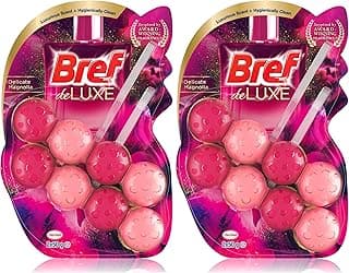 Bref Deluxe Disposable Toilet Bowl Cleaner (2x 50g), Hanging Toilet Freshener with Delicate Magnolia Scent to Deep Clean