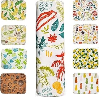 Paper Towels Reusable Cotton Cloths-12 Pack Surprise Prints Absorbent Kitchen Cloth Paper Towels Washable Roll-Zero Wast